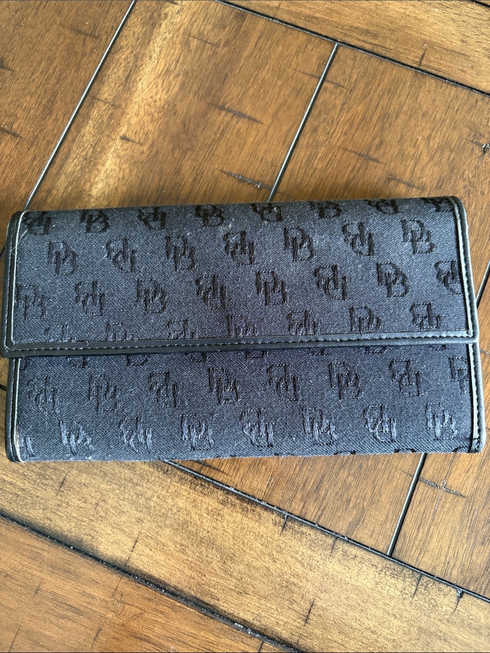 Dooney & Bourke Black Signature Jacquard Continental Wallet
